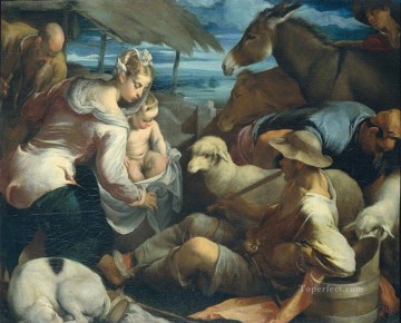 Jacopo Bassano Painting - ADORAZIONE DEI PASTORI pastor Jacopo Bassano dal Ponte